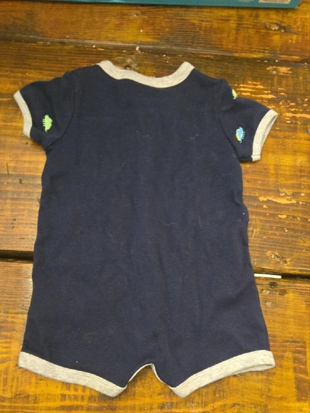 Kids Short-Sleeve Bodysuit Set - Navy & Multi Dinosaur Print